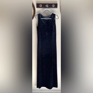 Karen Kane Black Velvet Dress with Silver Sparkles Size Large